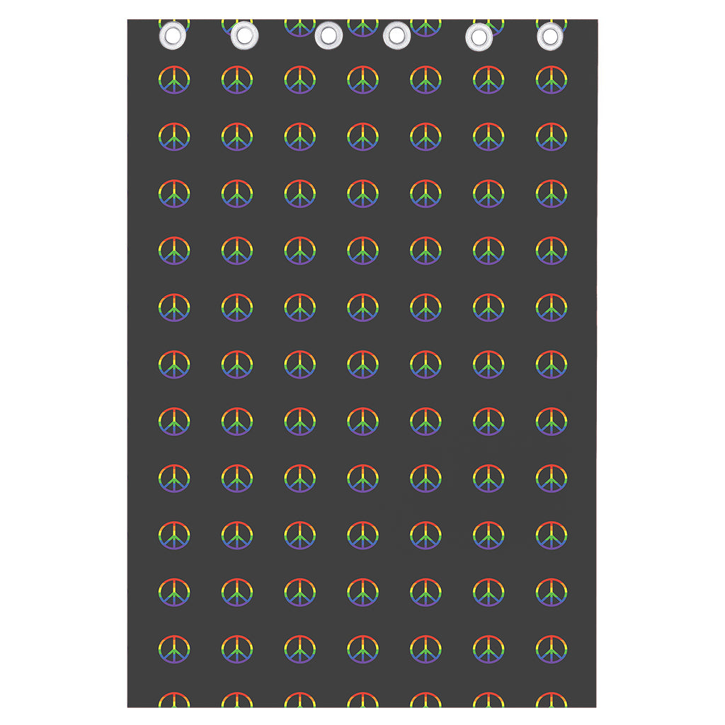 Rainbow LGBT Peace Sign Pattern Print Curtain