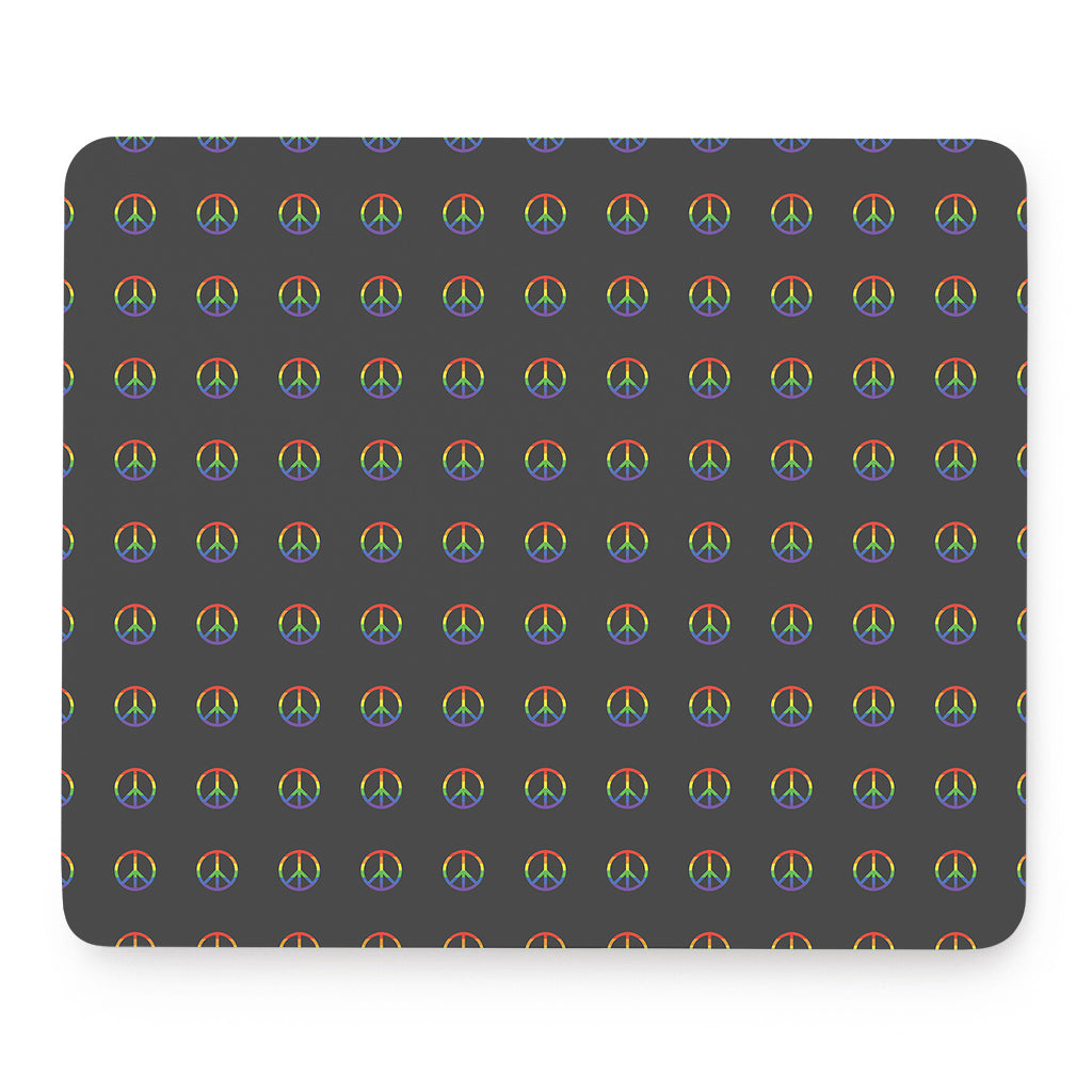 Rainbow LGBT Peace Sign Pattern Print Mouse Pad