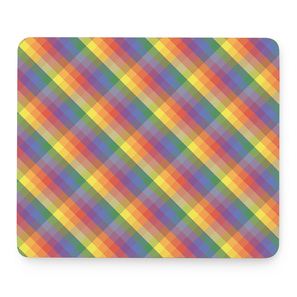 Rainbow LGBT Plaid Pattern Print Mouse Pad