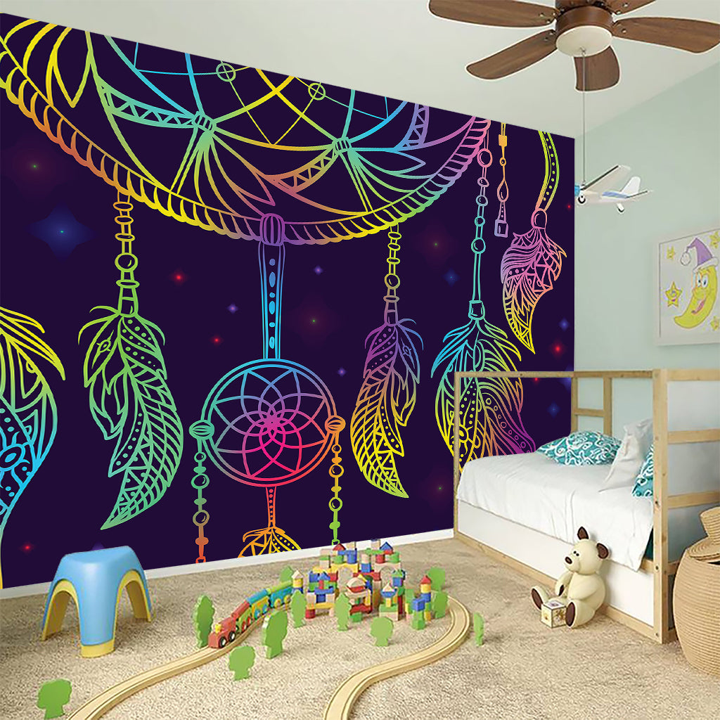 Rainbow Native Dream Catcher Print Wall Sticker
