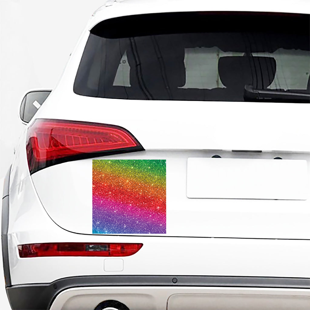 Rainbow (NOT Real) Glitter Artwork Print Car Sticker