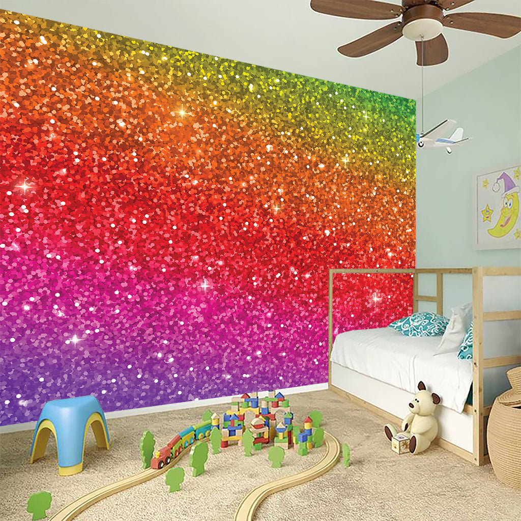 Rainbow (NOT Real) Glitter Artwork Print Wall Sticker