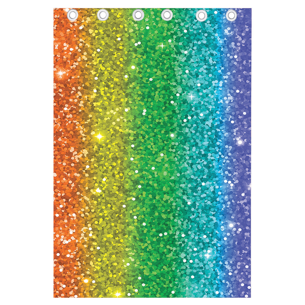 Rainbow (NOT Real) Glitter Print Curtain
