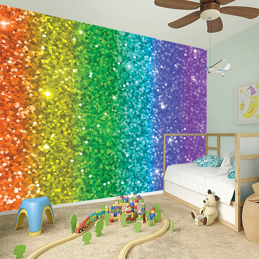 Rainbow (NOT Real) Glitter Print Wall Sticker