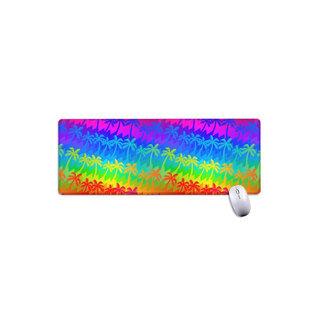 Rainbow Palm Tree Pattern Print Extended Mouse Pad