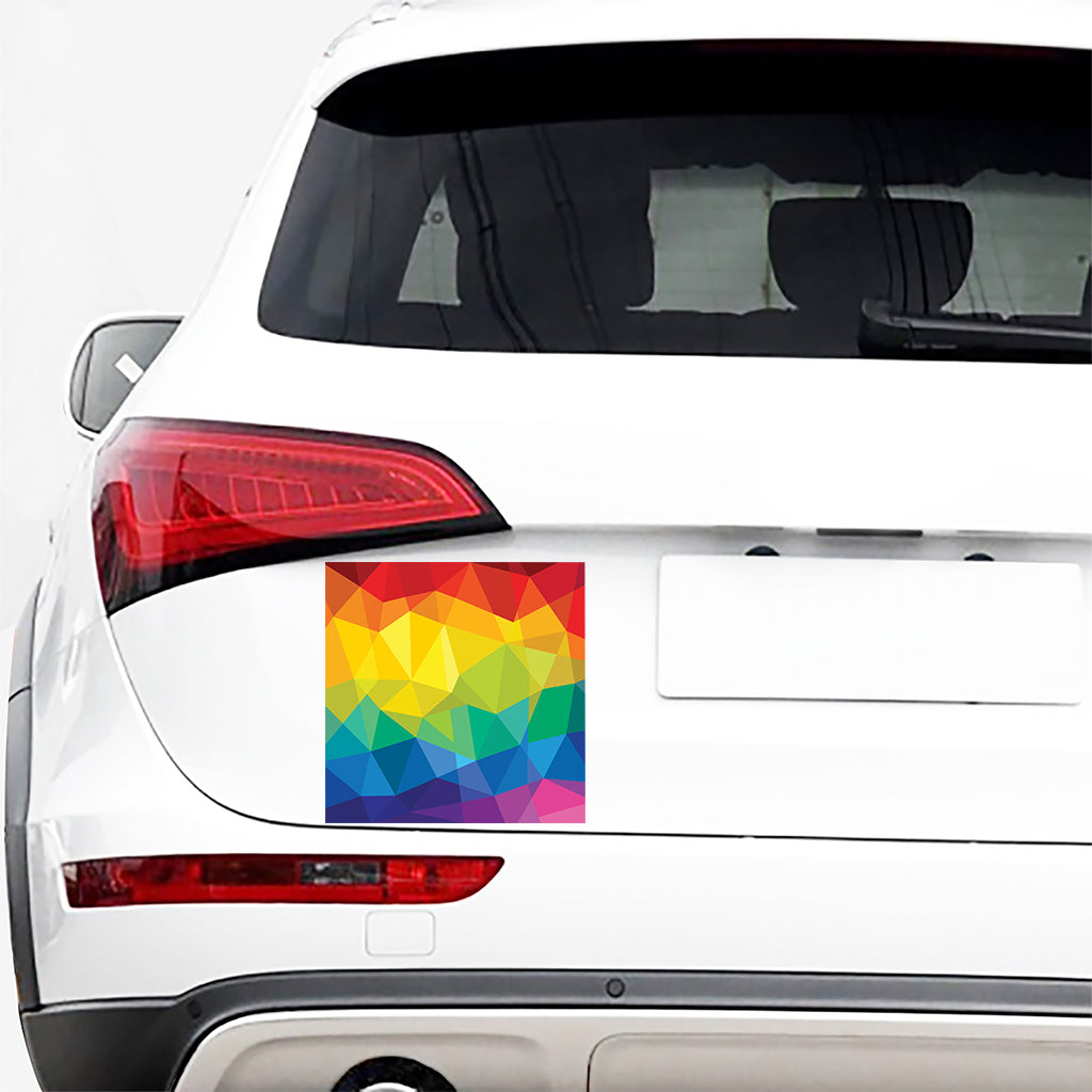 Rainbow Polygonal Geometric Print Car Sticker