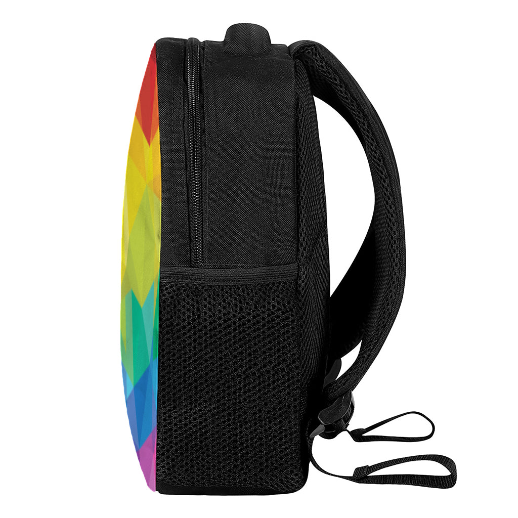 Rainbow Polygonal Geometric Print Casual Backpack