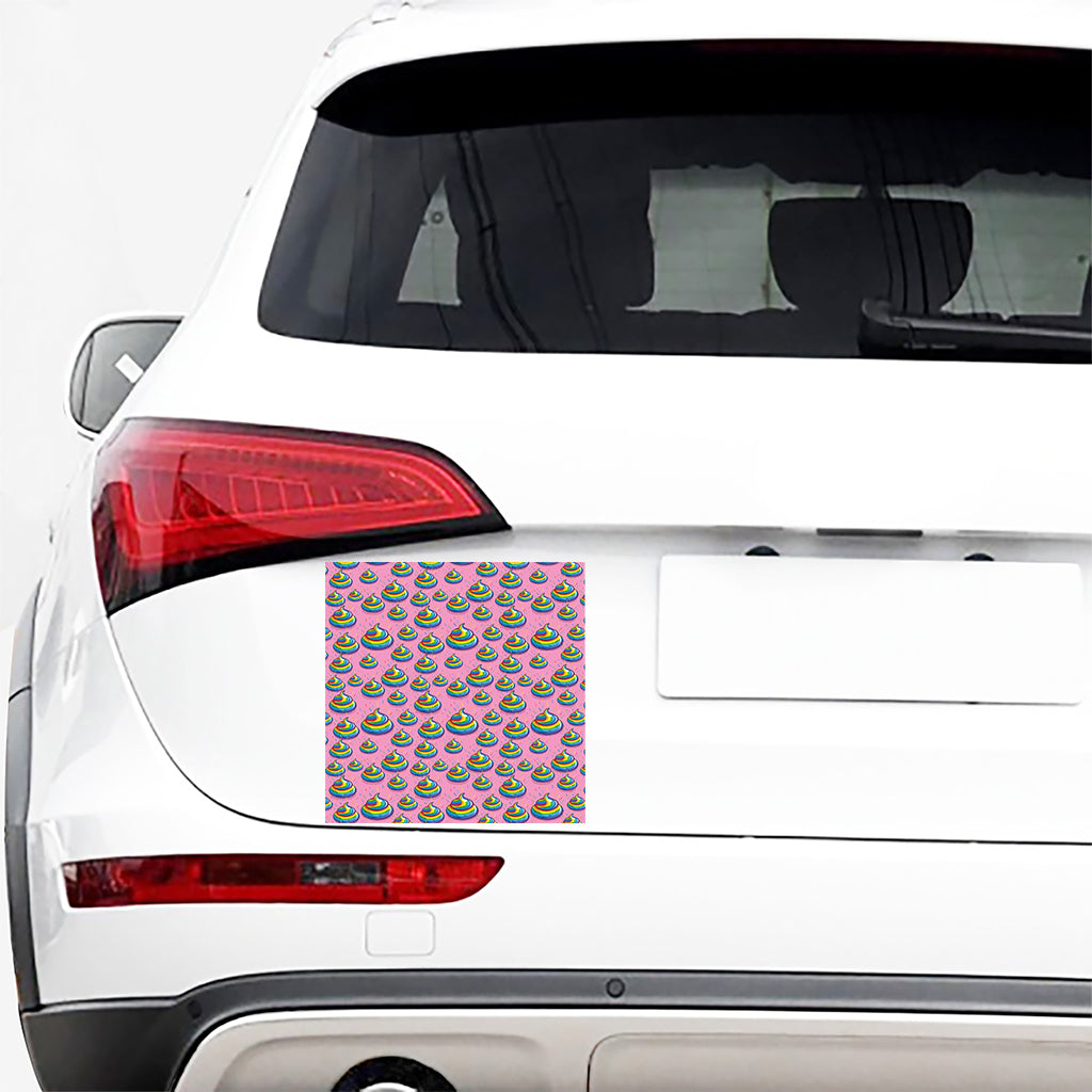 Rainbow Poop Pattern Print Car Sticker