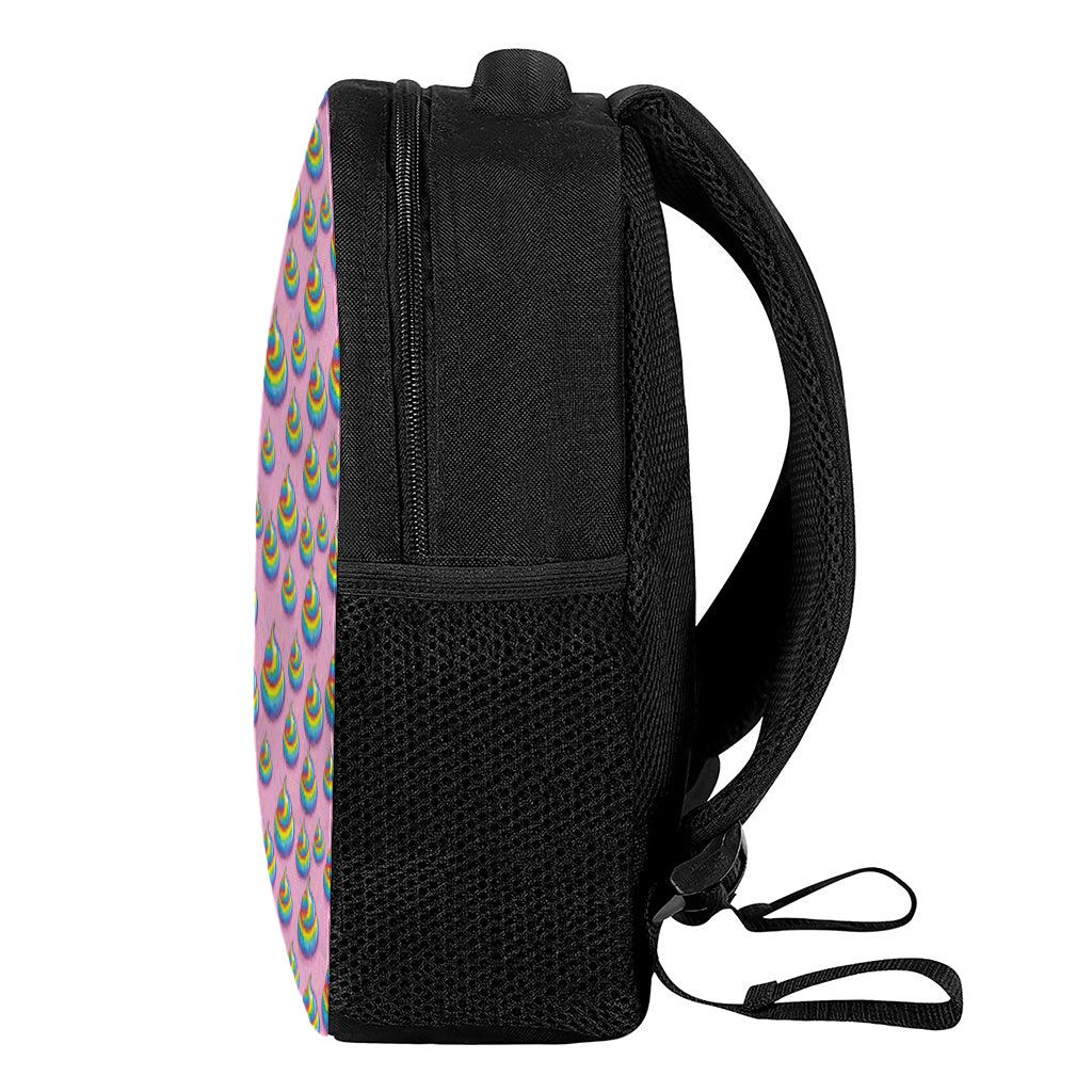 Rainbow Poop Pattern Print Casual Backpack