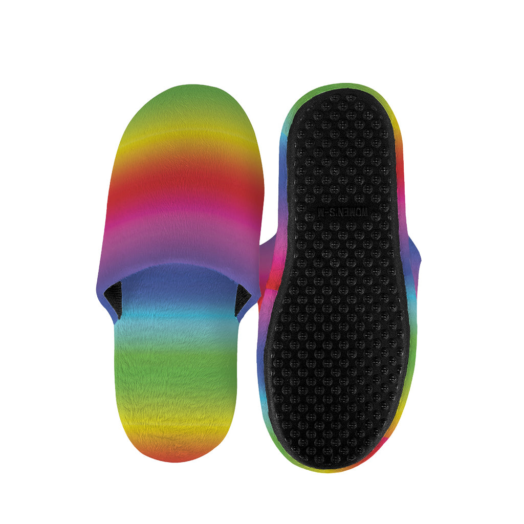 Rainbow Print Slippers