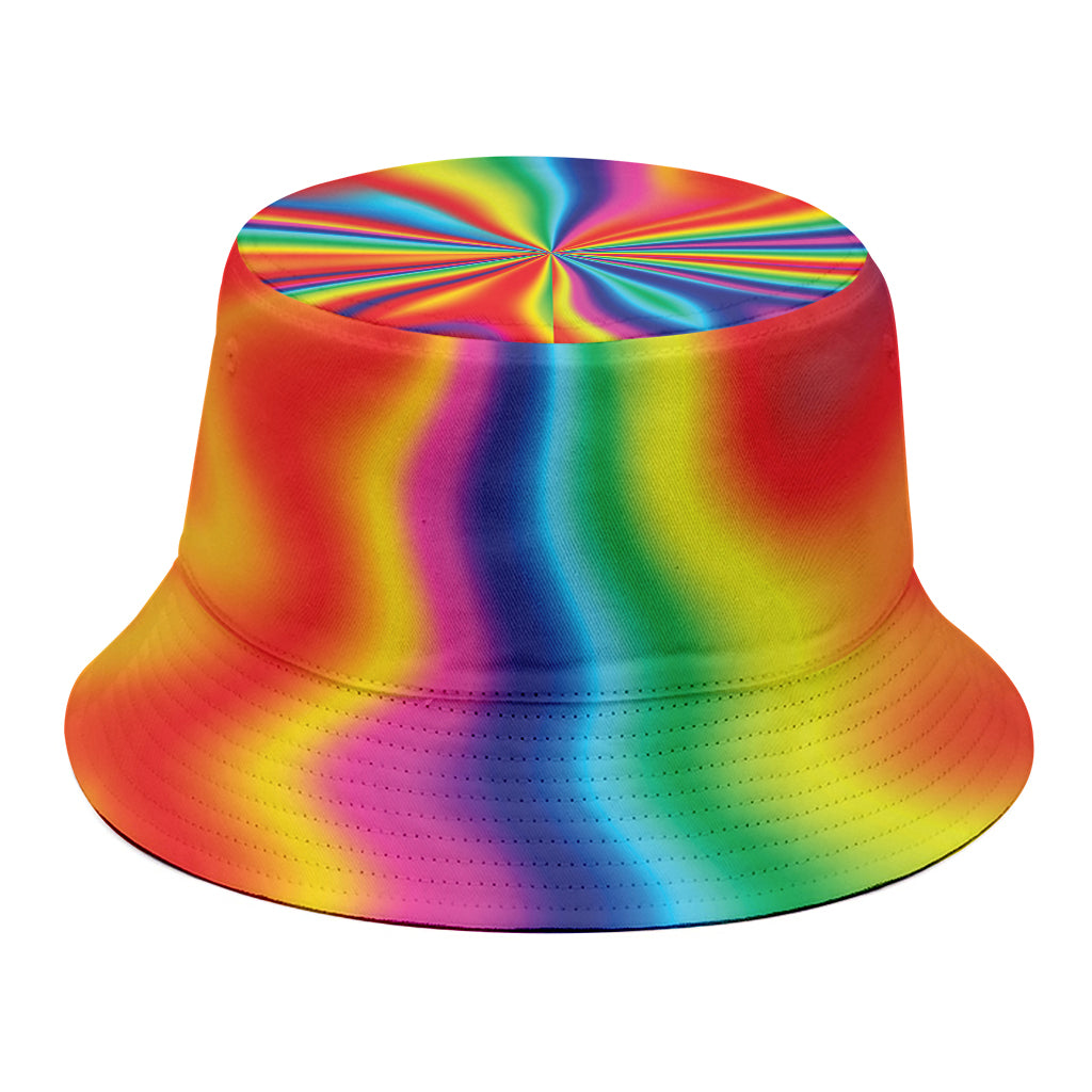 Rainbow Psychedelic Print Bucket Hat