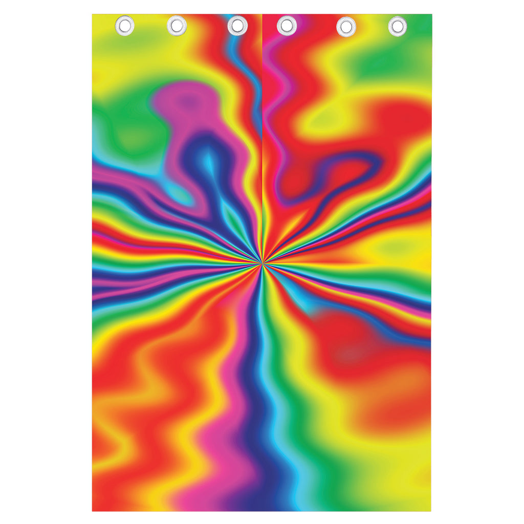 Rainbow Psychedelic Print Curtain