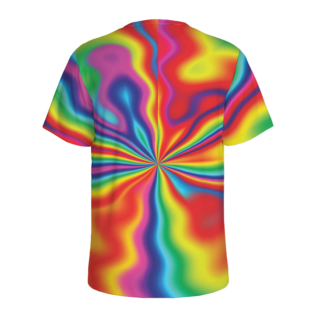 Rainbow Psychedelic Print Men's Sports T-Shirt