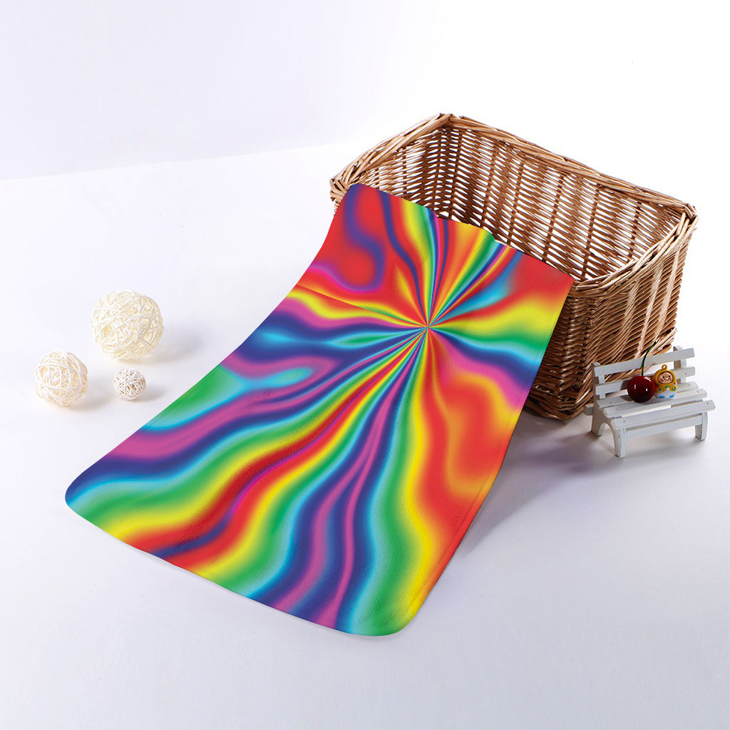 Rainbow Psychedelic Print Towel