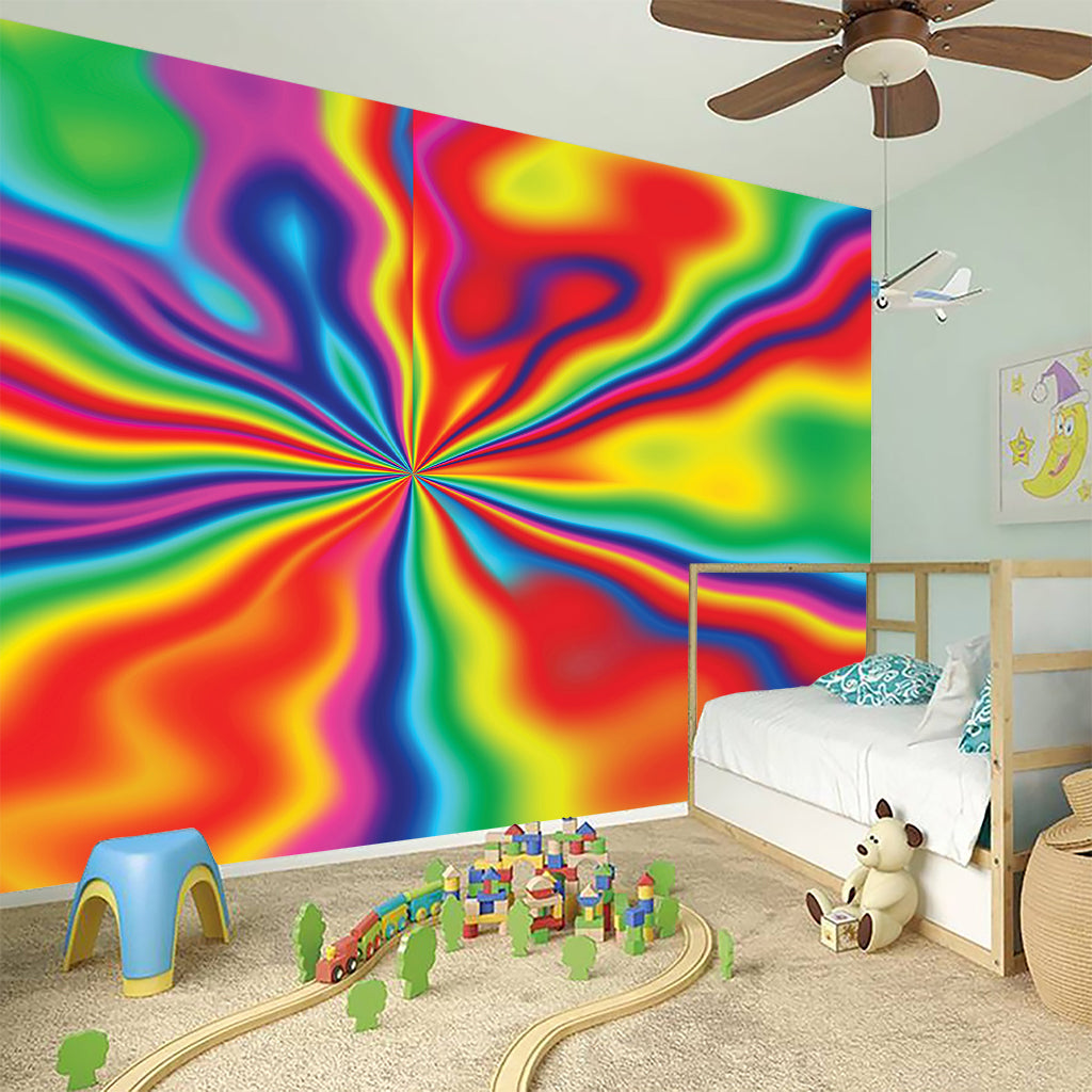 Rainbow Psychedelic Print Wall Sticker