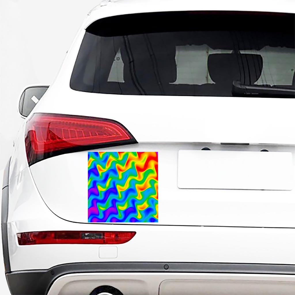 Rainbow Psychedelic Trippy Print Car Sticker