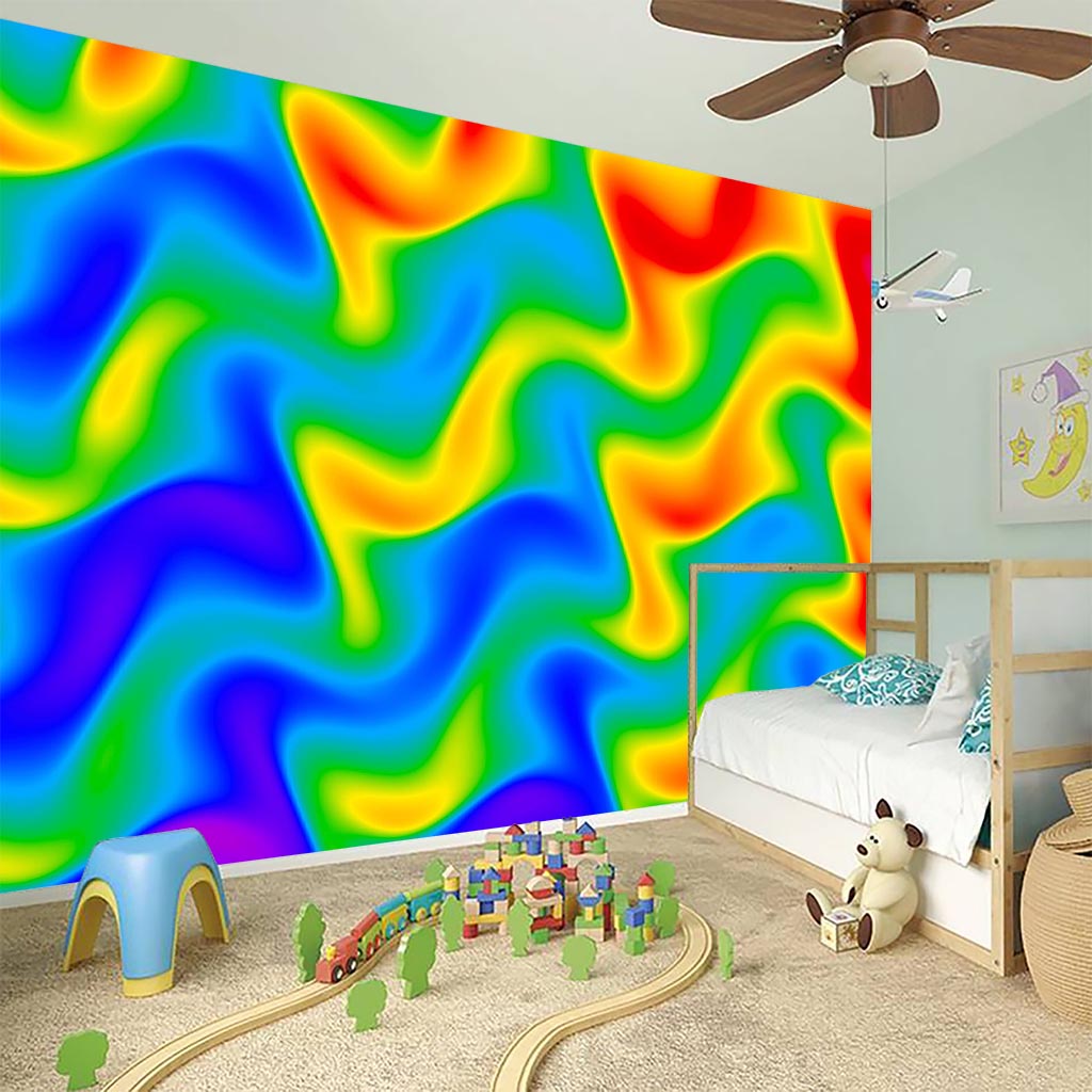 Rainbow Psychedelic Trippy Print Wall Sticker