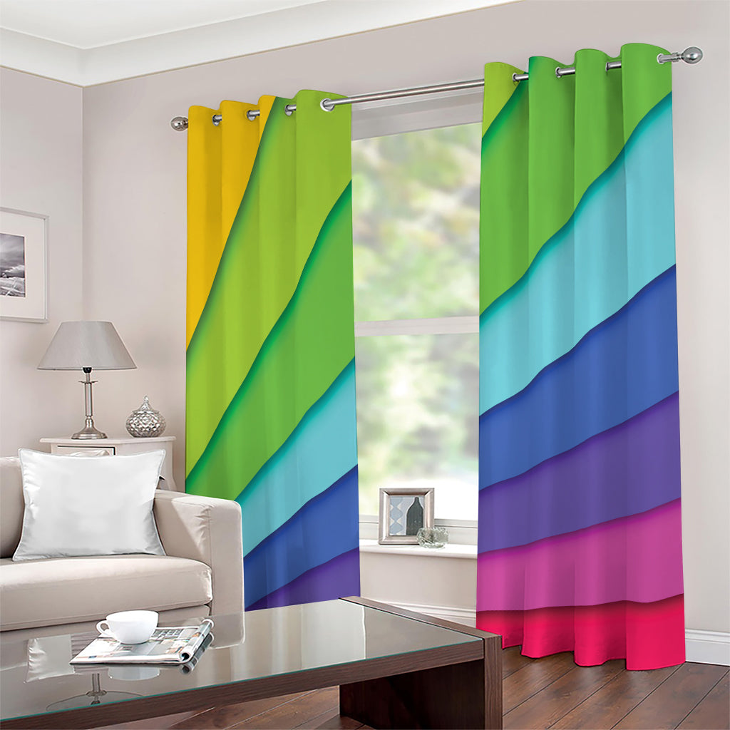 Rainbow Shades Print Grommet Curtains