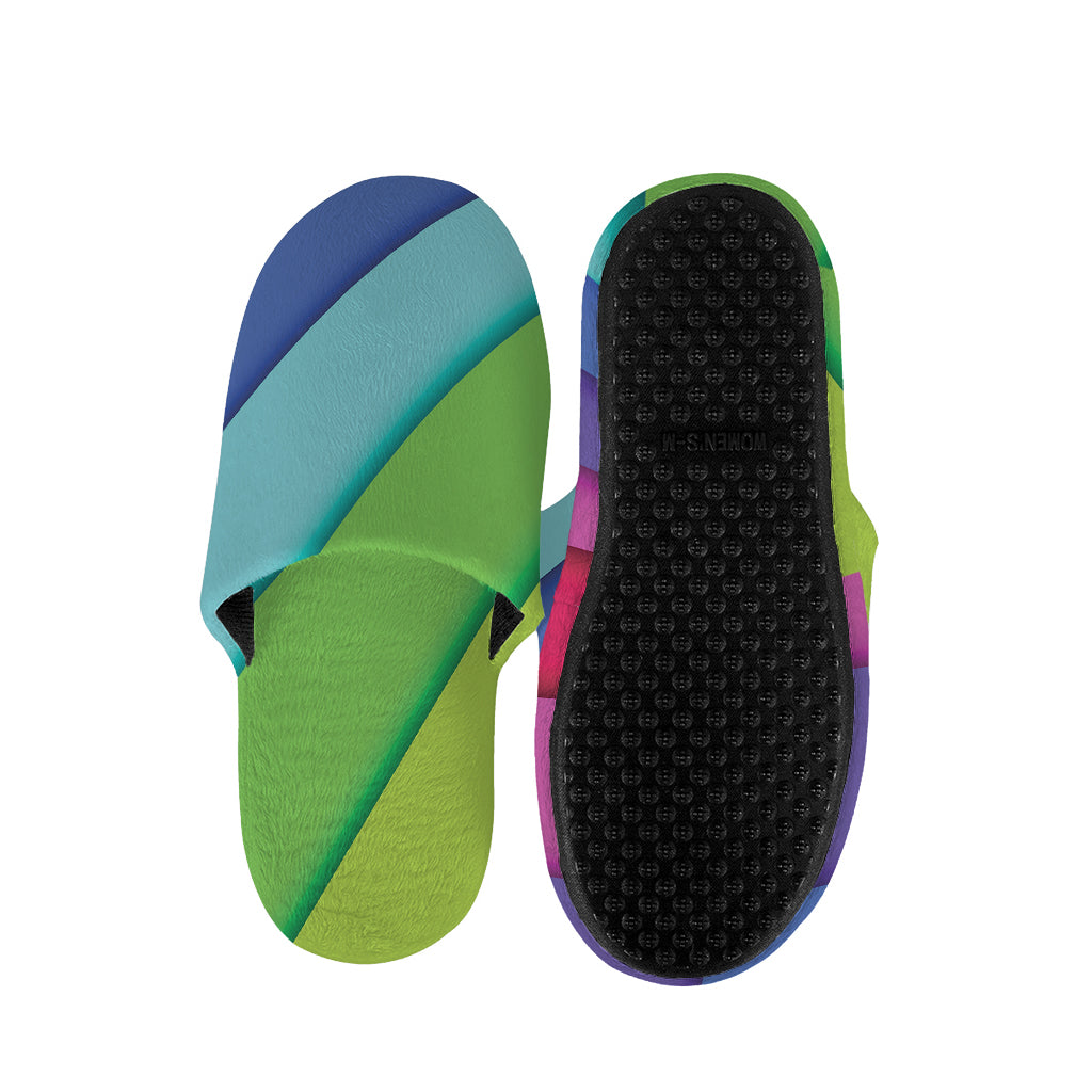 Rainbow Shades Print Slippers