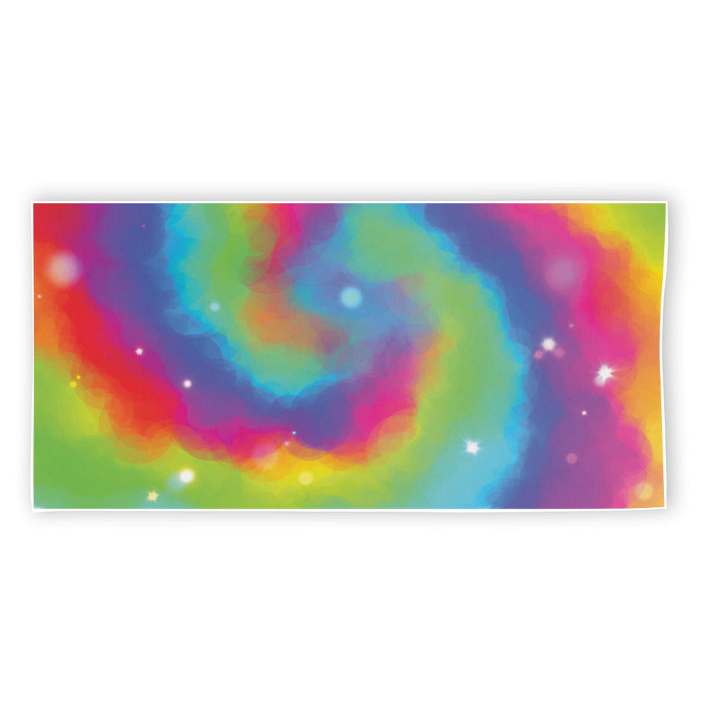 Rainbow Spiral Tie Dye Print Beach Towel