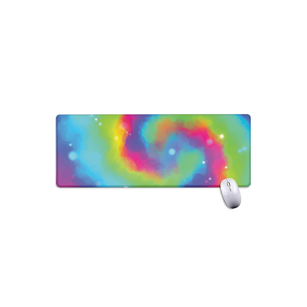Rainbow Spiral Tie Dye Print Extended Mouse Pad