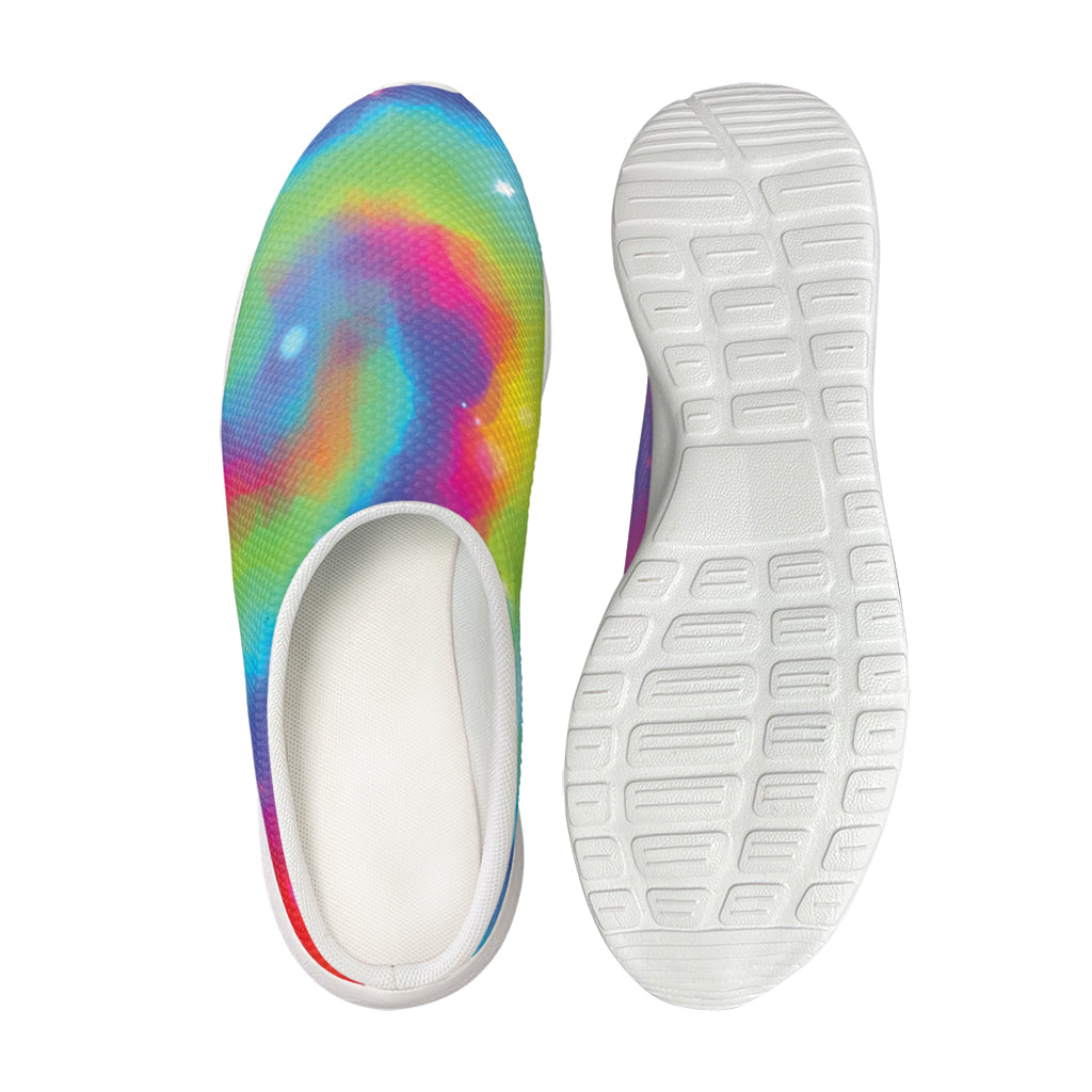 Rainbow Spiral Tie Dye Print Mesh Casual Shoes