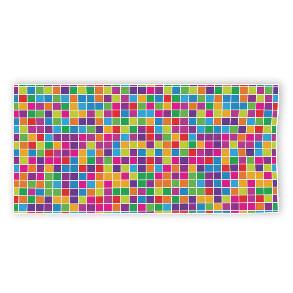 Rainbow Squares Pattern Print Beach Towel