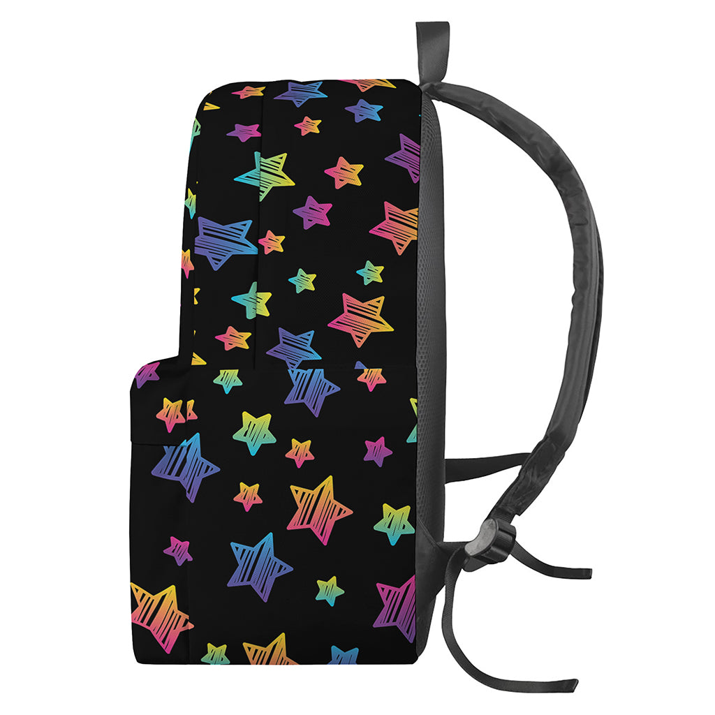 Rainbow Stars Pattern Print Backpack