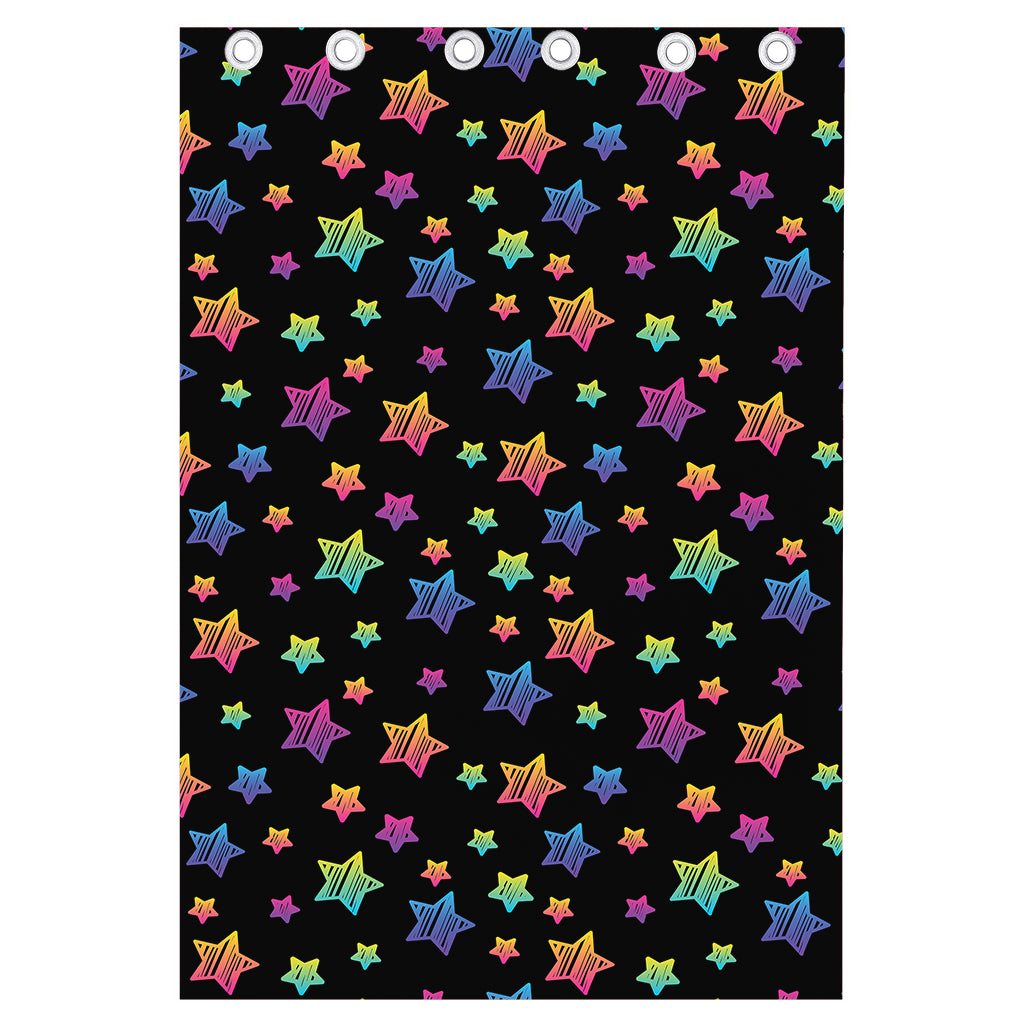 Rainbow Stars Pattern Print Curtain