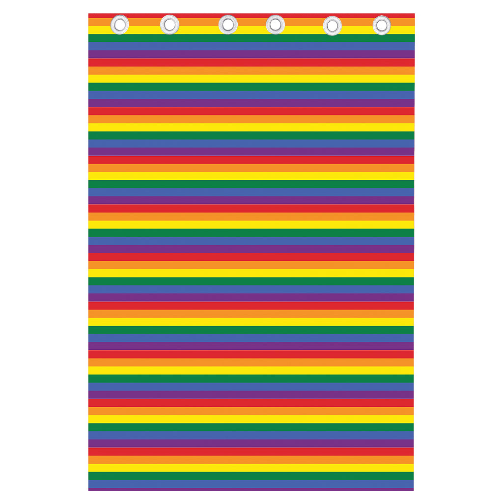Rainbow Stripe Print Curtain