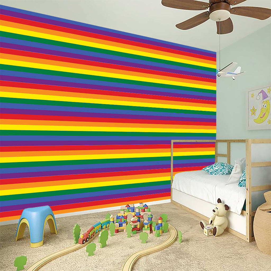 Rainbow Stripe Print Wall Sticker