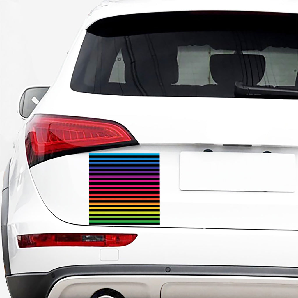 Rainbow Striped Pattern Print Car Sticker