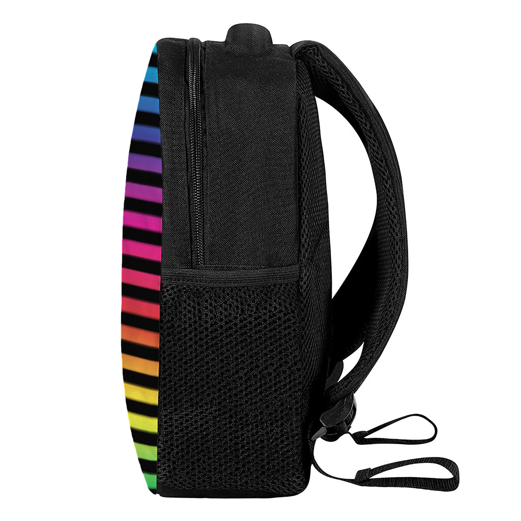 Rainbow Striped Pattern Print Casual Backpack