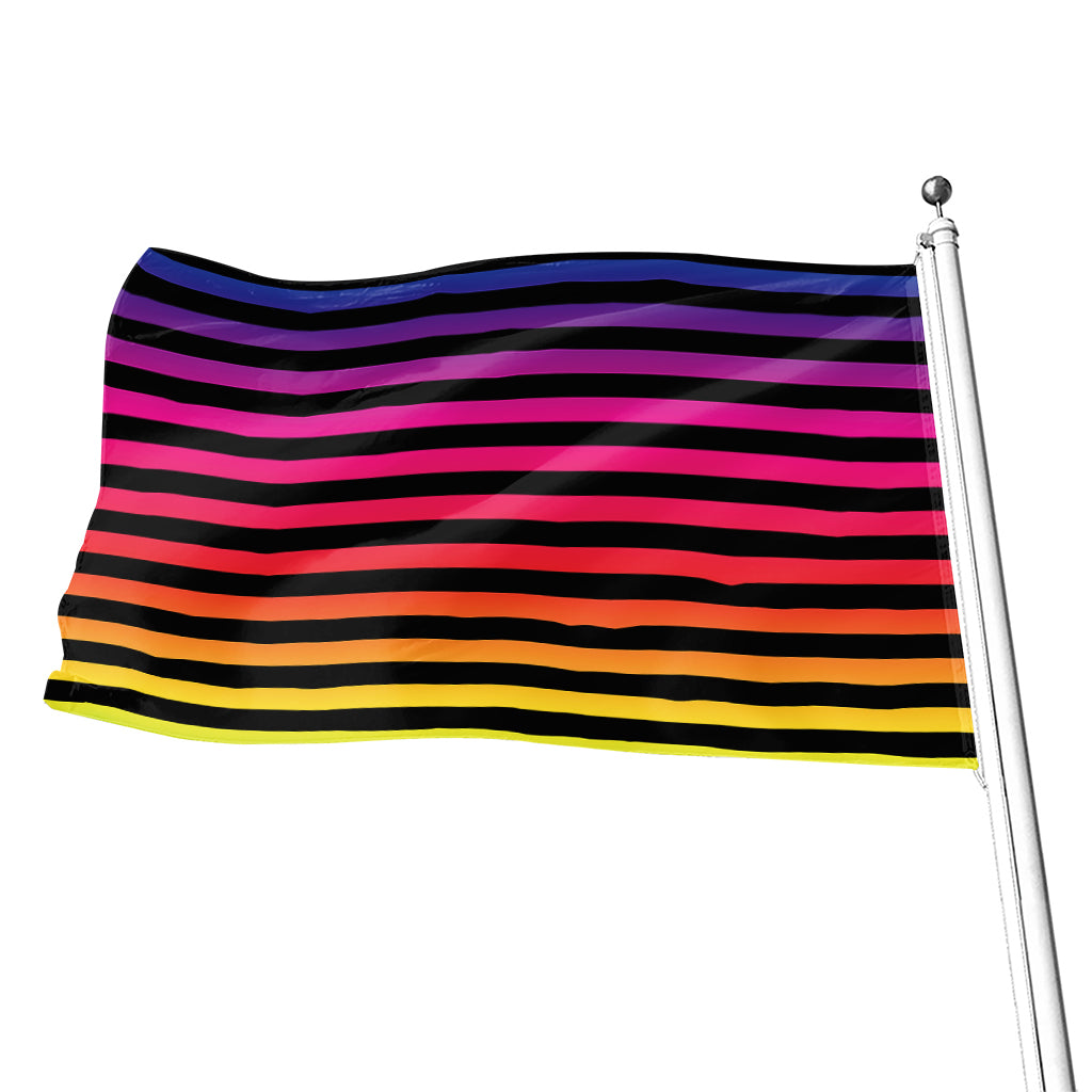 Rainbow Striped Pattern Print Flag
