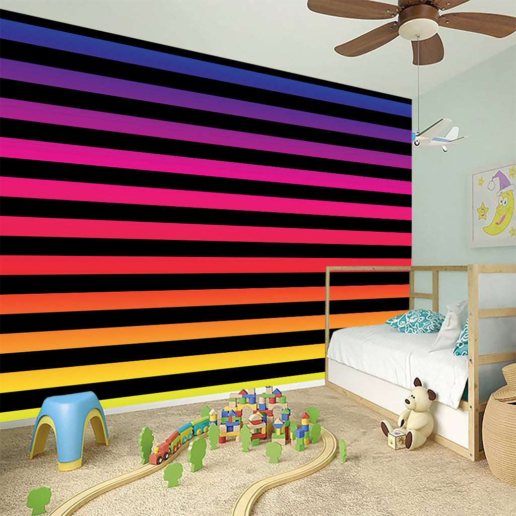 Rainbow Striped Pattern Print Wall Sticker