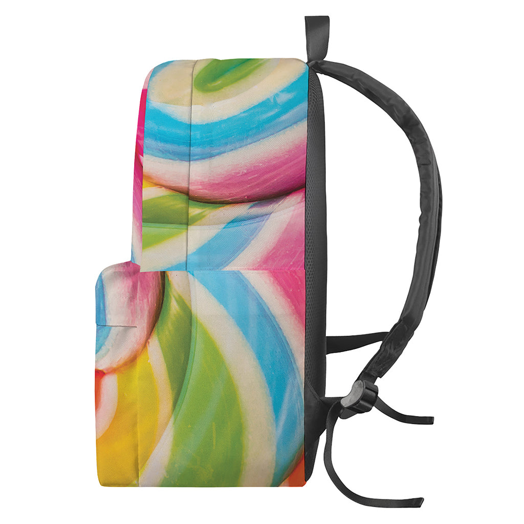 Rainbow Swirl Candy Print Backpack