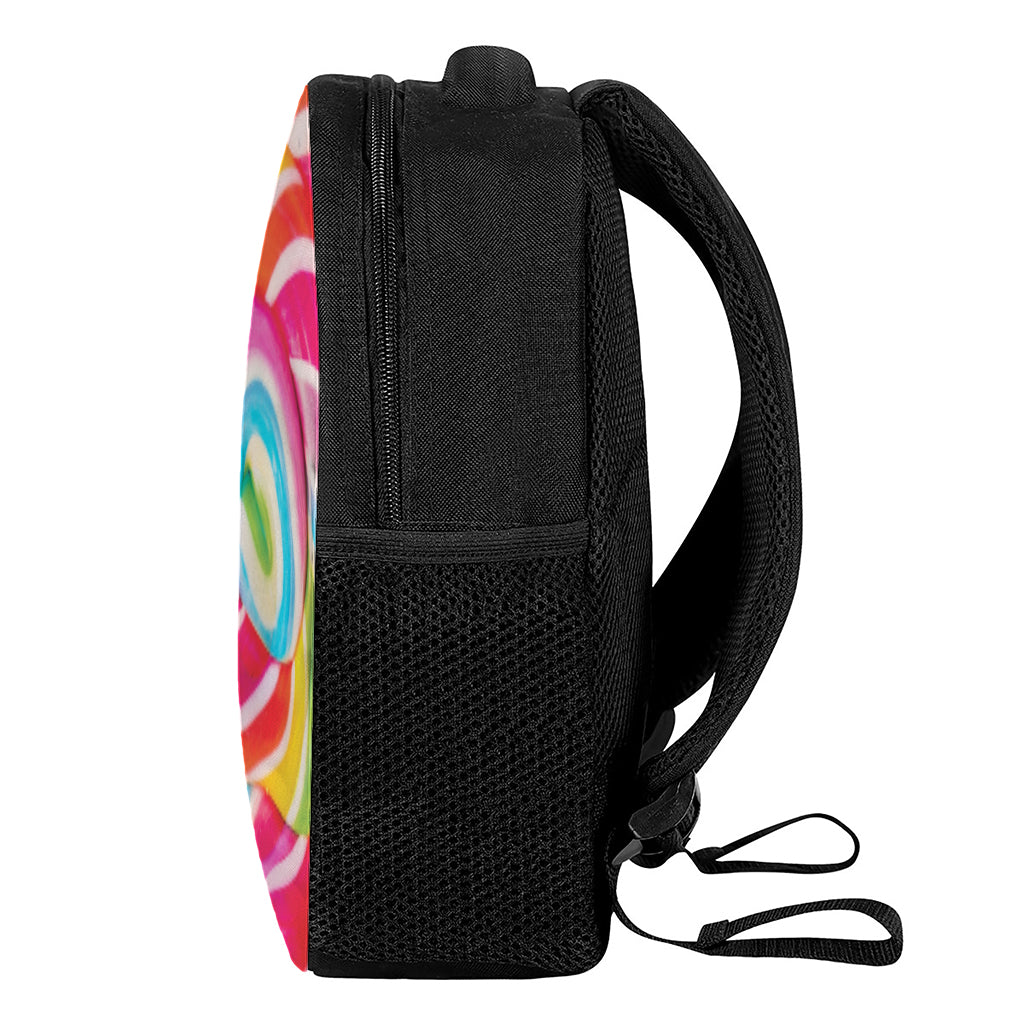 Rainbow Swirl Candy Print Casual Backpack
