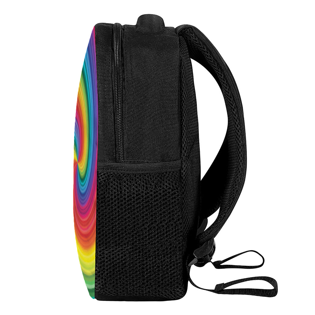 Rainbow Swirl Print Casual Backpack