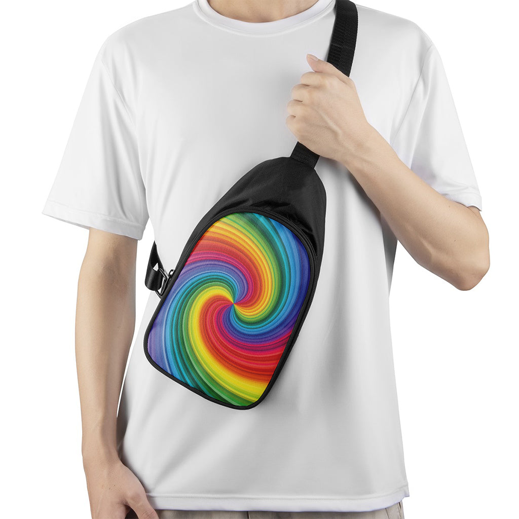 Rainbow Swirl Print Chest Bag