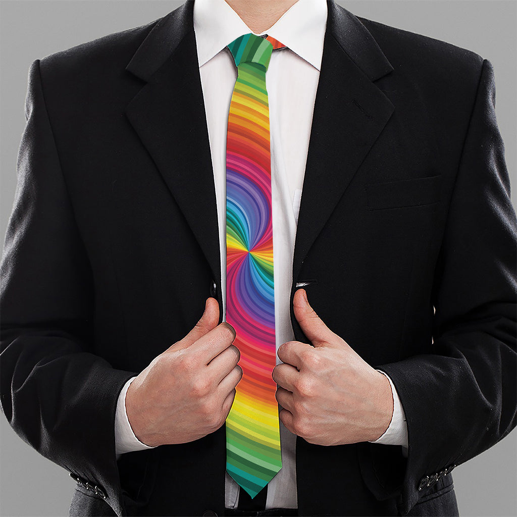 Rainbow Swirl Print Necktie