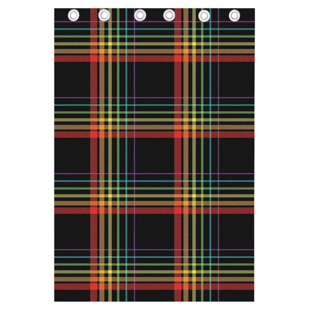 Rainbow Tartan Pattern Print Curtain