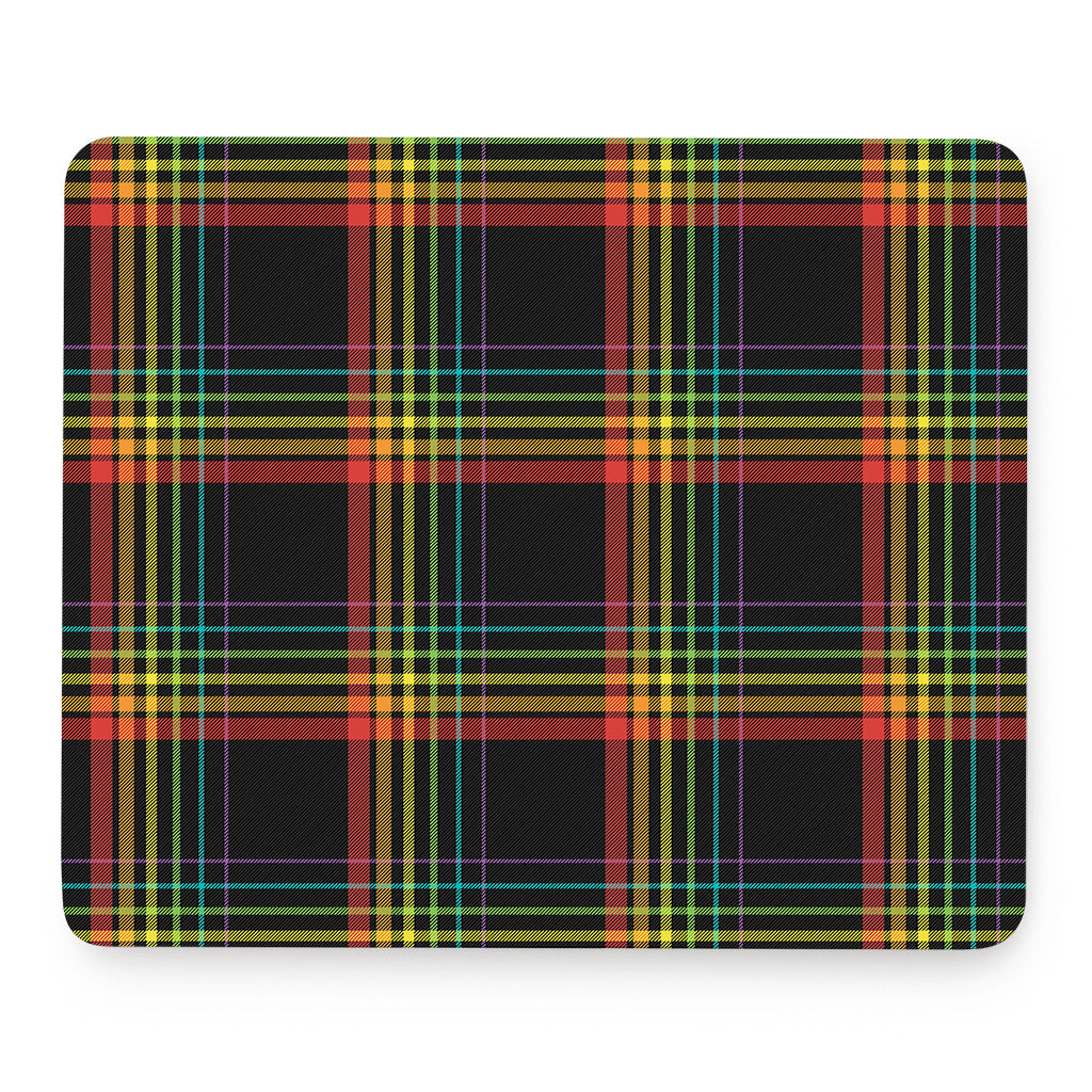 Rainbow Tartan Pattern Print Mouse Pad