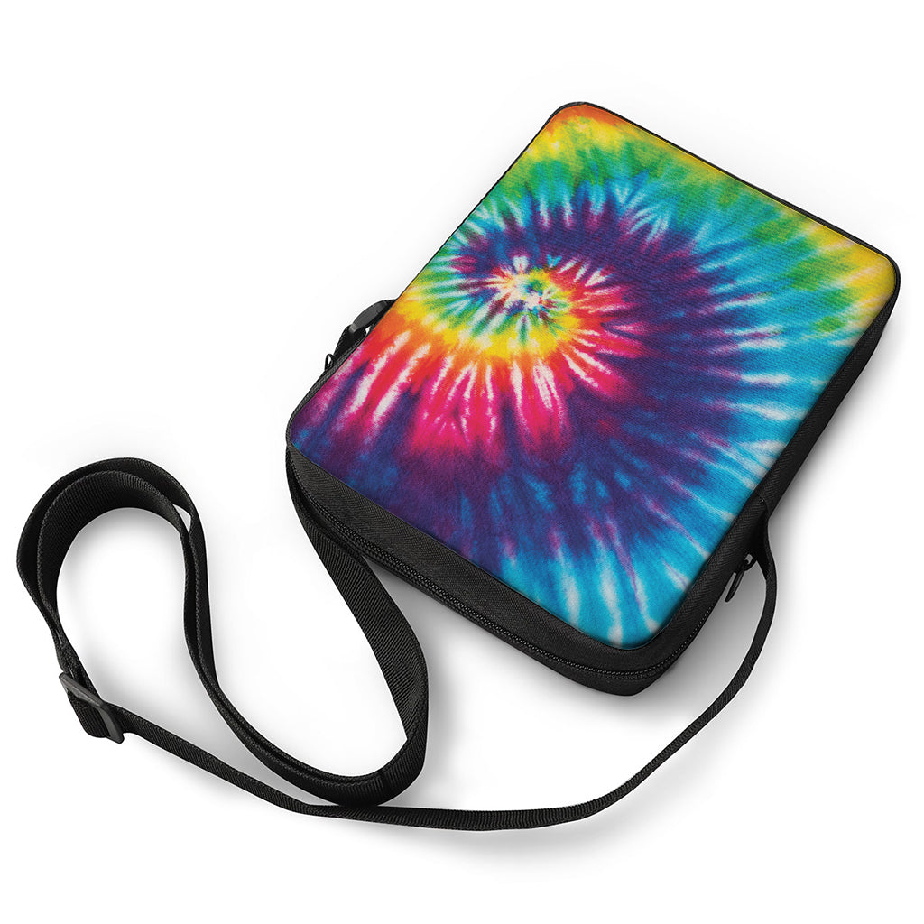 Rainbow Tie Dye Print Rectangular Crossbody Bag