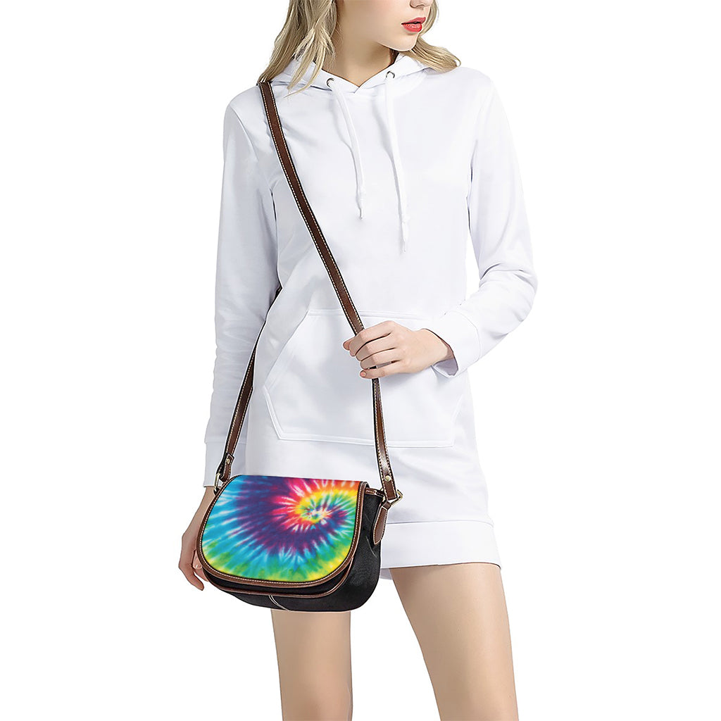 Rainbow Tie Dye Print Saddle Bag