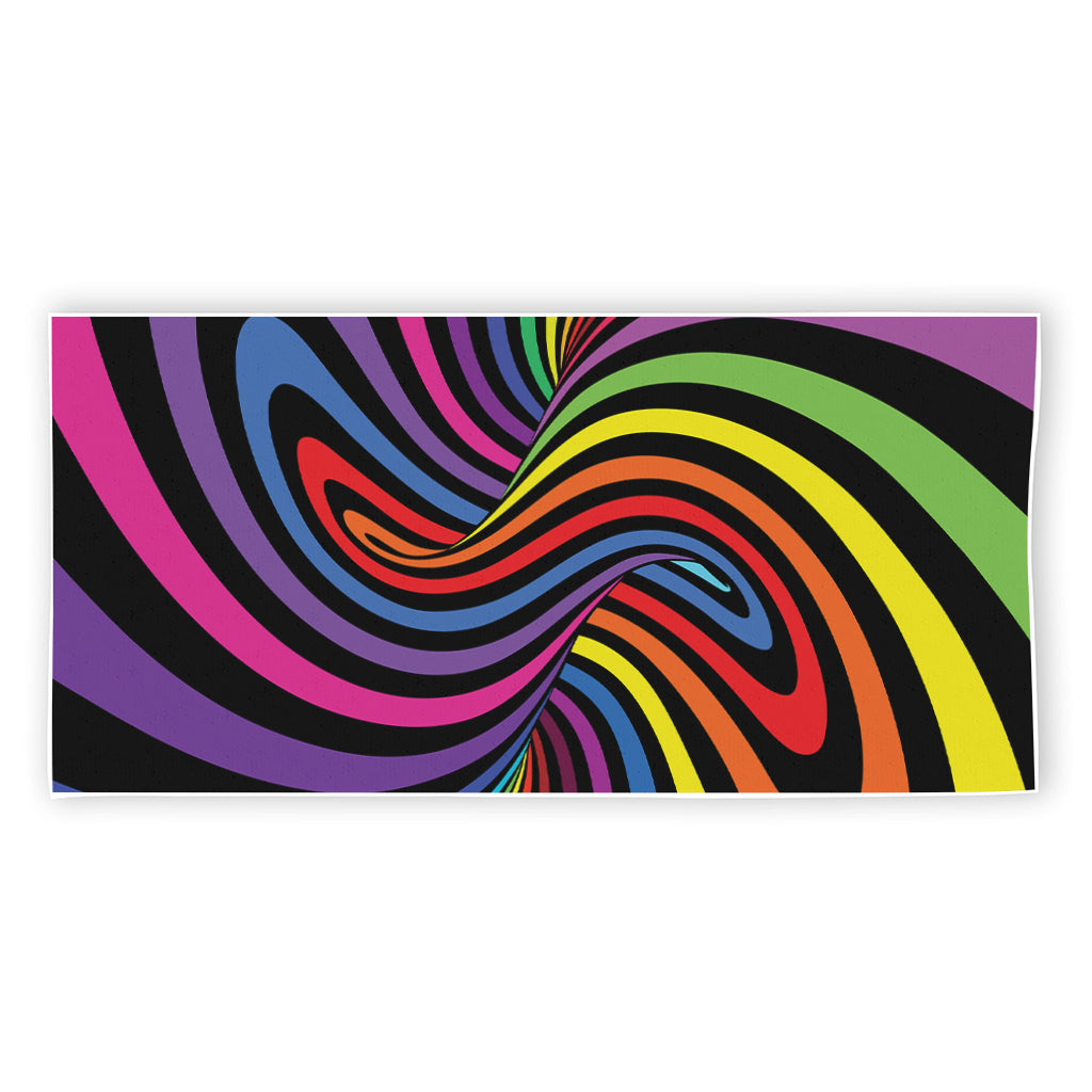 Rainbow Torus Psychedelic Print Beach Towel