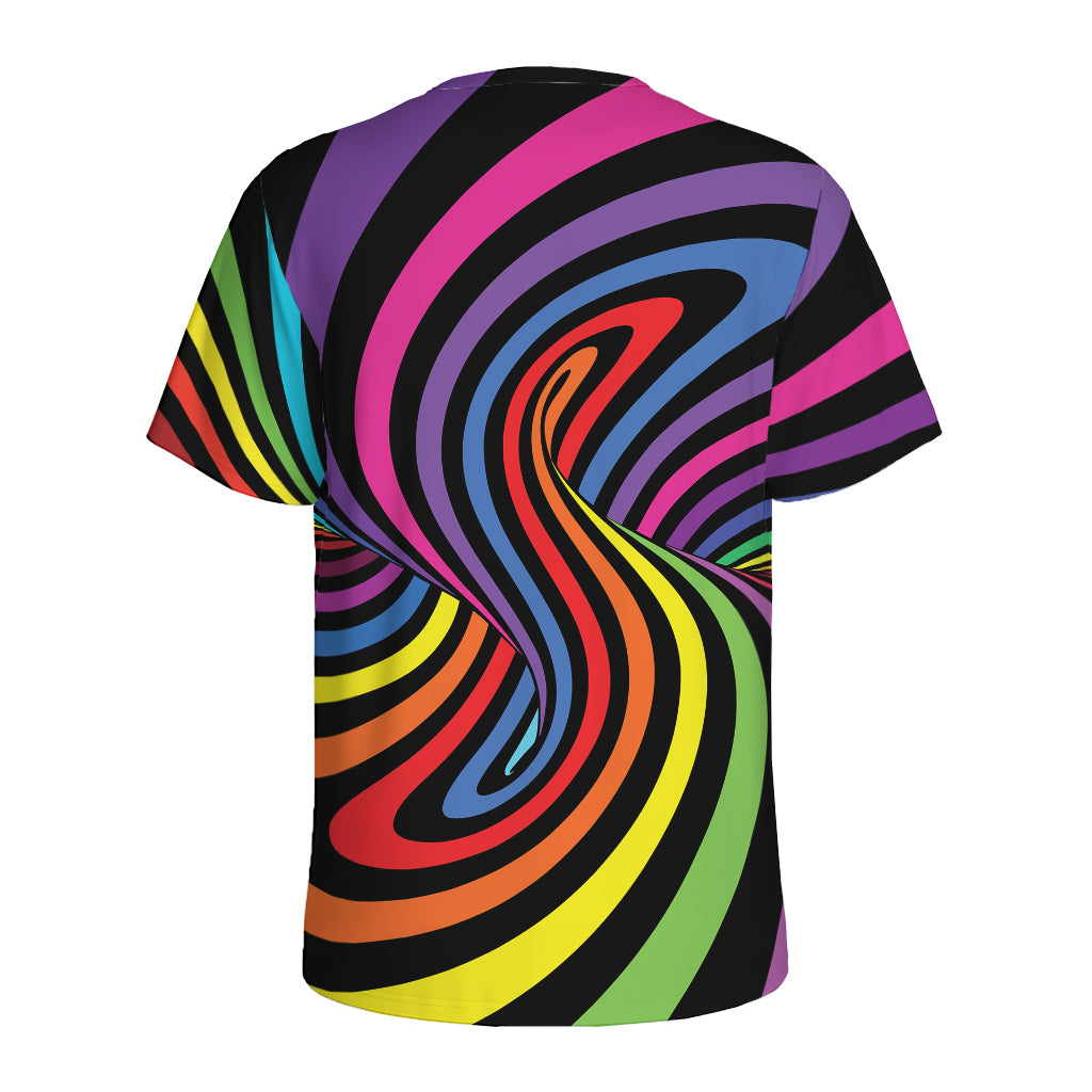 Rainbow Torus Psychedelic Print Men's Sports T-Shirt