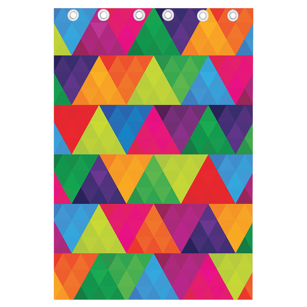 Rainbow Triangles Pattern Print Curtain