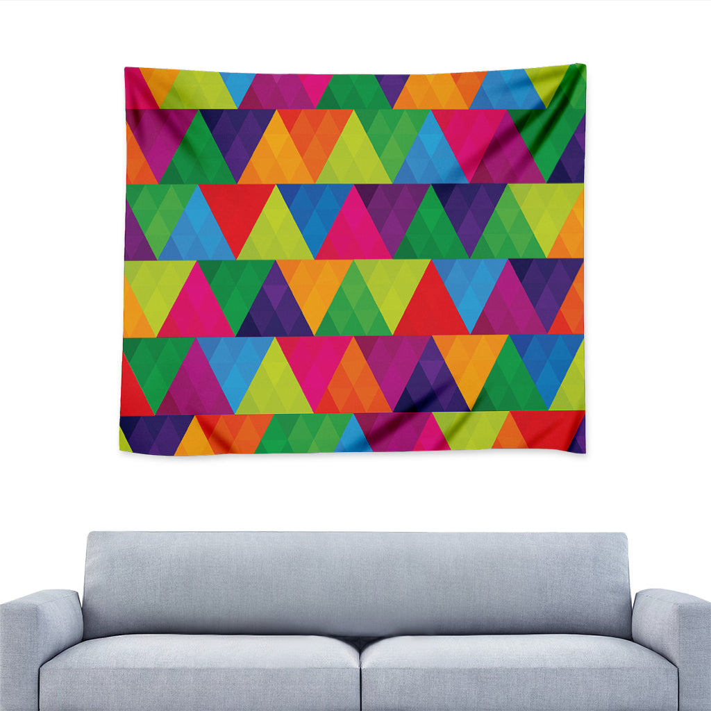 Rainbow Triangles Pattern Print Tapestry