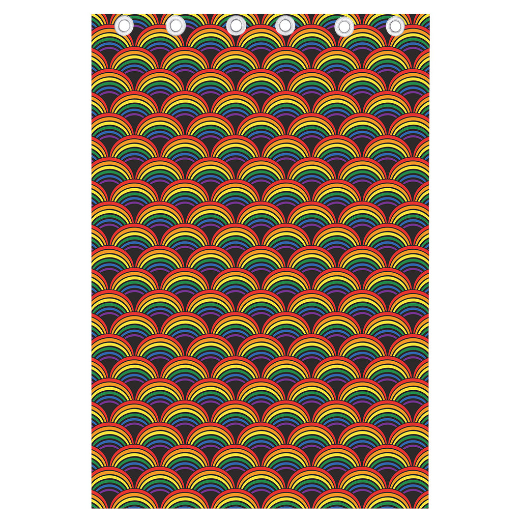 Rainbow Wave Pattern Print Curtain