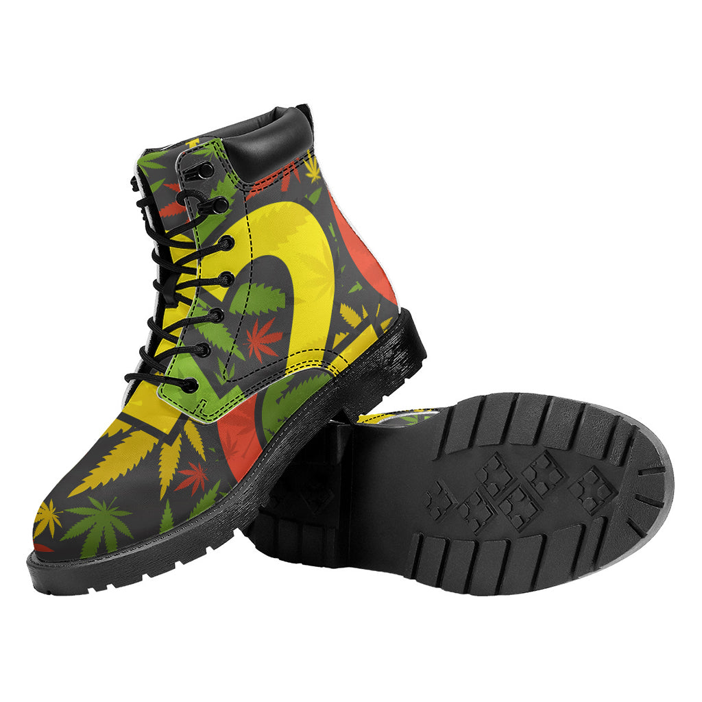 Rasta 420 Print Work Boots
